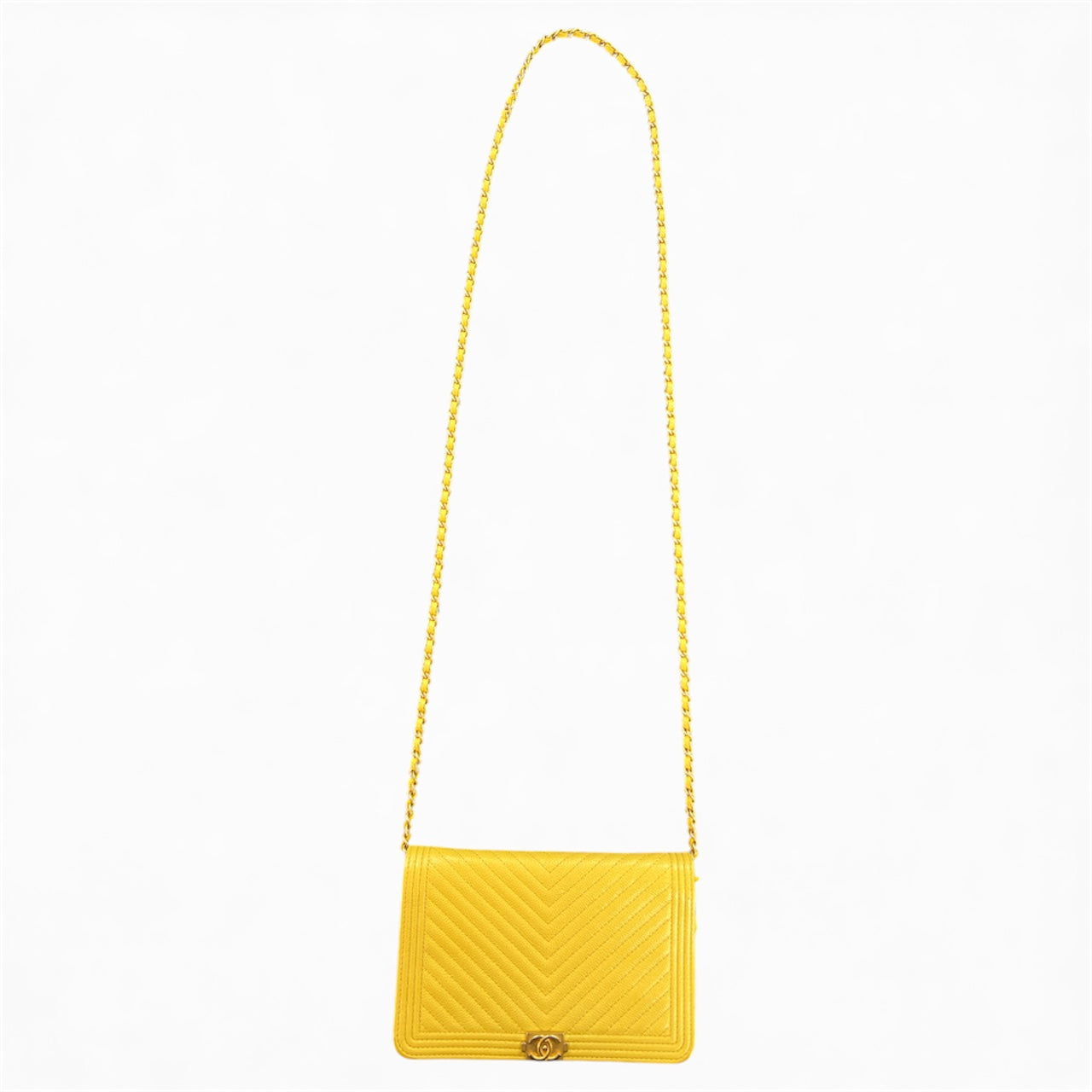 CHANEL Boy Chanel Yellow Chain Wallet  Bag CH1803