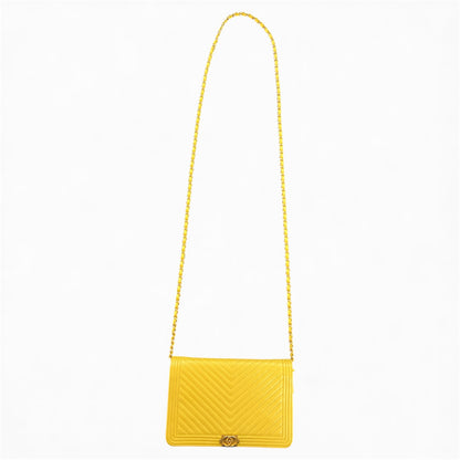 CHANEL Boy Chanel Yellow Chain Wallet  Bag CH1803