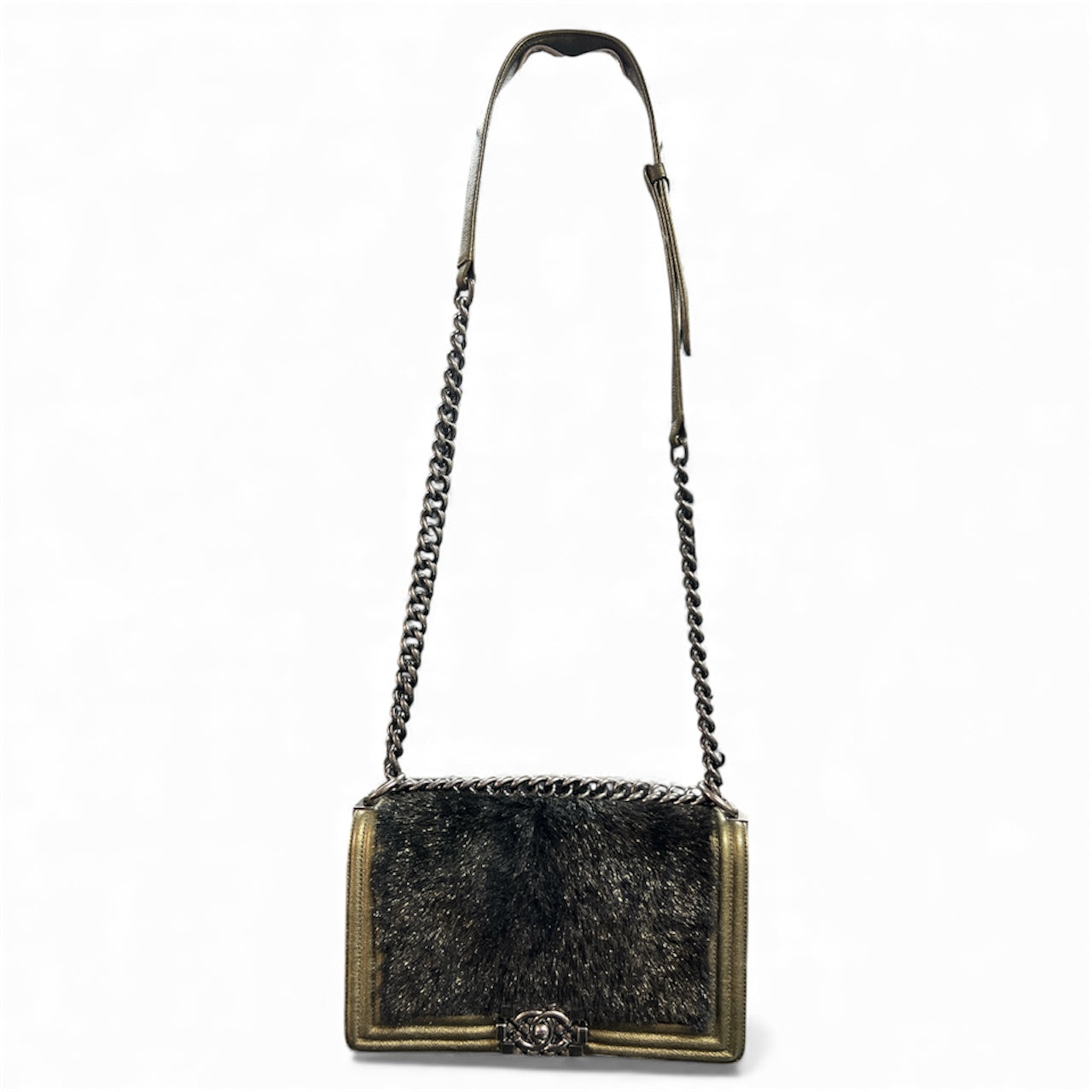 CHANEL Boy Chanel Gold  Shoulder Bag CH1680