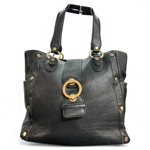 BVLGARI Black Leather Tote Bag BV52