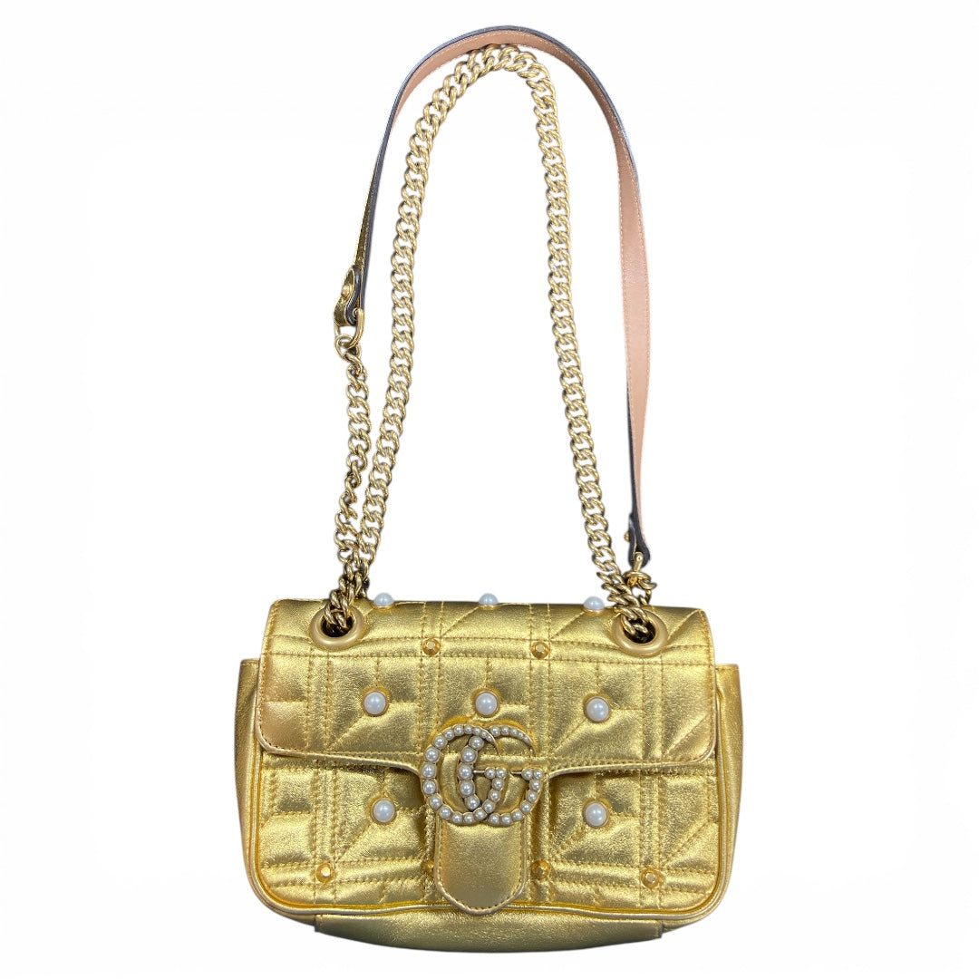 GUCCI GG Marmont Pearl x Leather Gu525