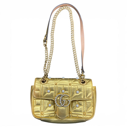 GUCCI GG Marmont Pearl x Leather Gu525