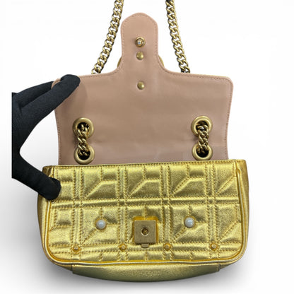 GUCCI GG Marmont Pearl x Leather Gu525