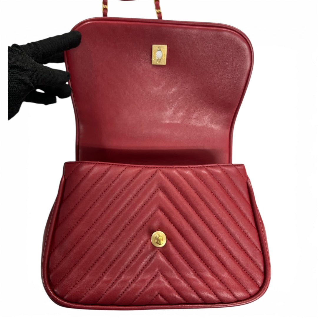 CHANEL Lambskin 2-Way Handbag CH2047
