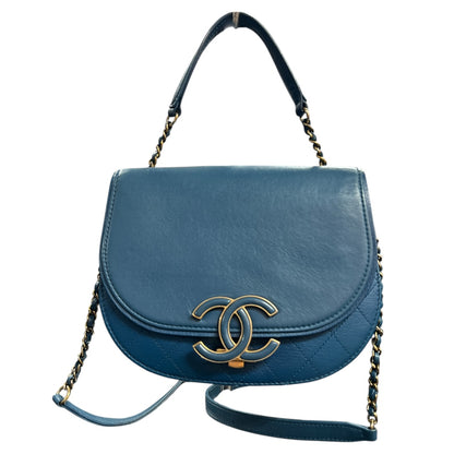 CHANEL 2-Way Chain Shoulder Half Coco Bag CH2056