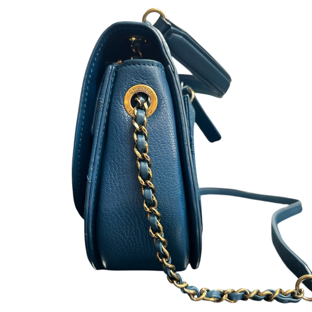 CHANEL 2-Way Chain Shoulder Half Coco Bag CH2056