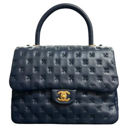 CHANEL Navy Top Handle Flap Bag CH2060