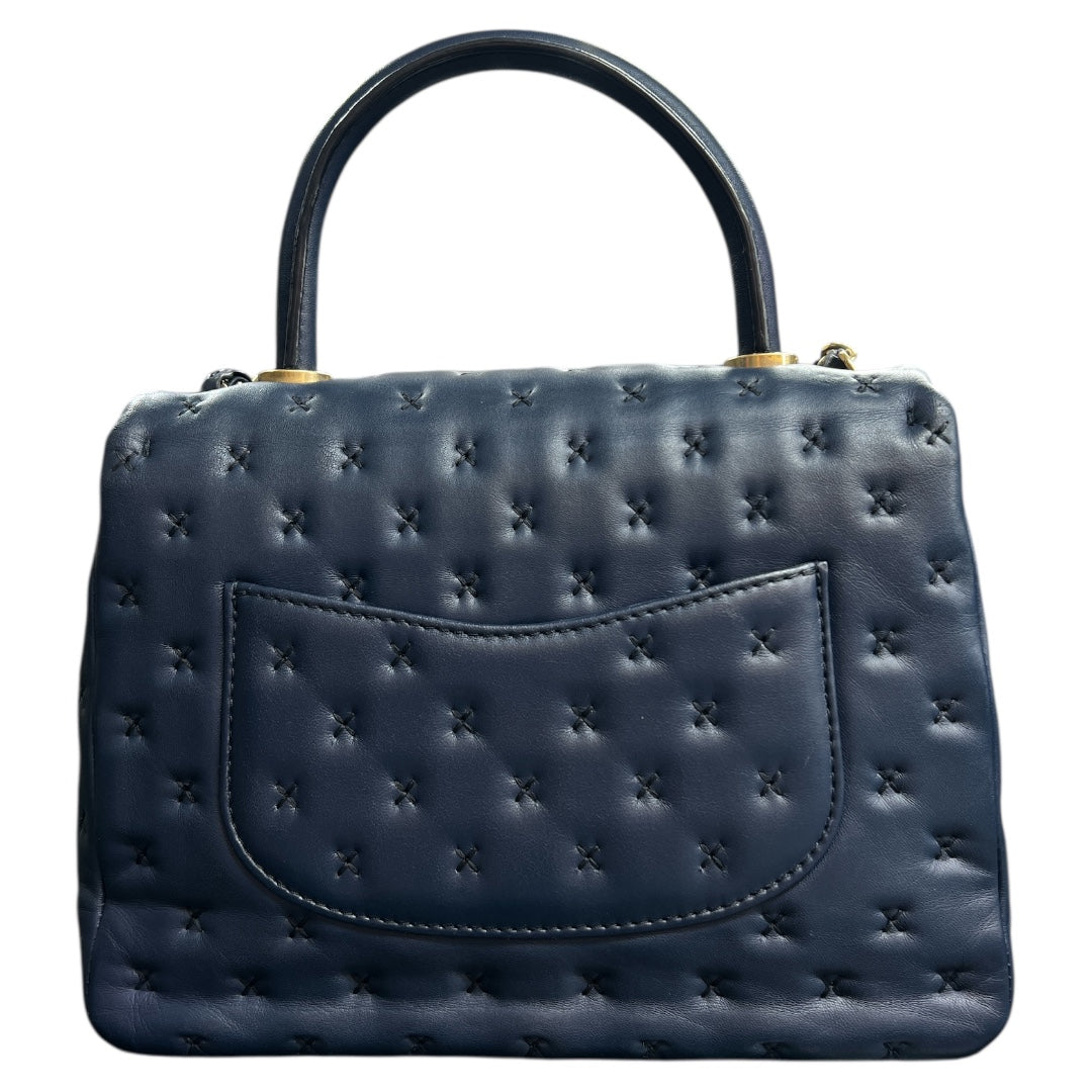 CHANEL Navy Top Handle Flap Bag CH2060