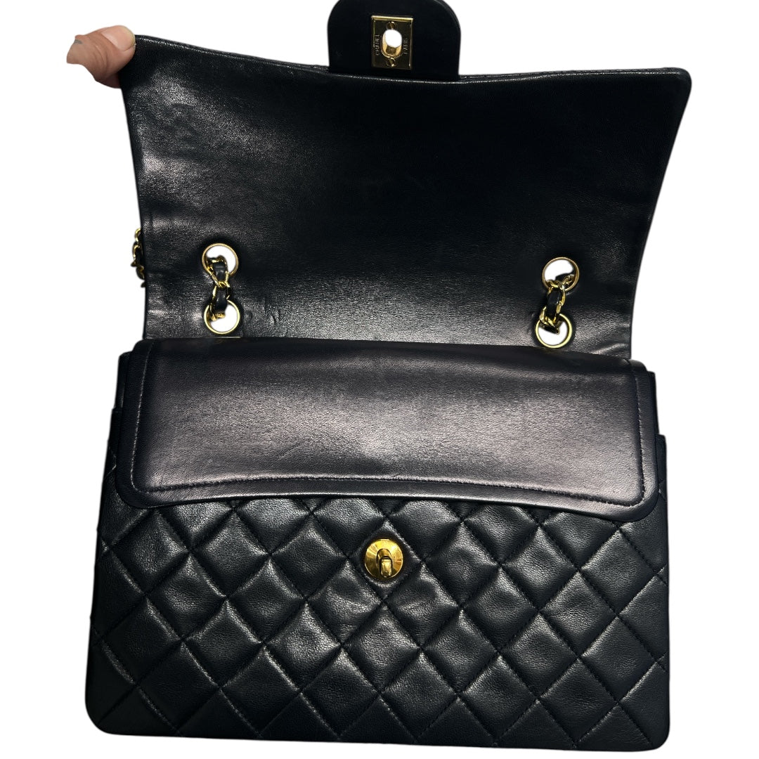 CHANEL Matelassé Double Flap Chain Shoulder Bag CH2085