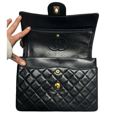 CHANEL Matelassé Double Flap Chain Shoulder Bag CH2085