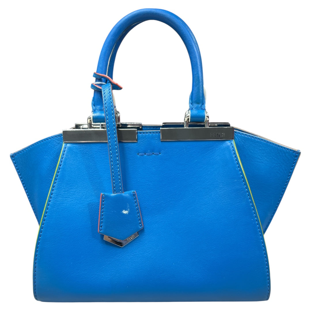 FENDI 3Jours Leather Top Handle Shoulder Bag Blue FE360