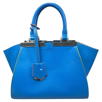 FENDI 3Jours Leather Top Handle Shoulder Bag Blue FE360