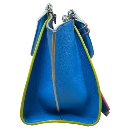 FENDI 3Jours Leather Top Handle Shoulder Bag Blue FE360