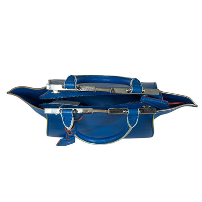 FENDI 3Jours Leather Top Handle Shoulder Bag Blue FE360