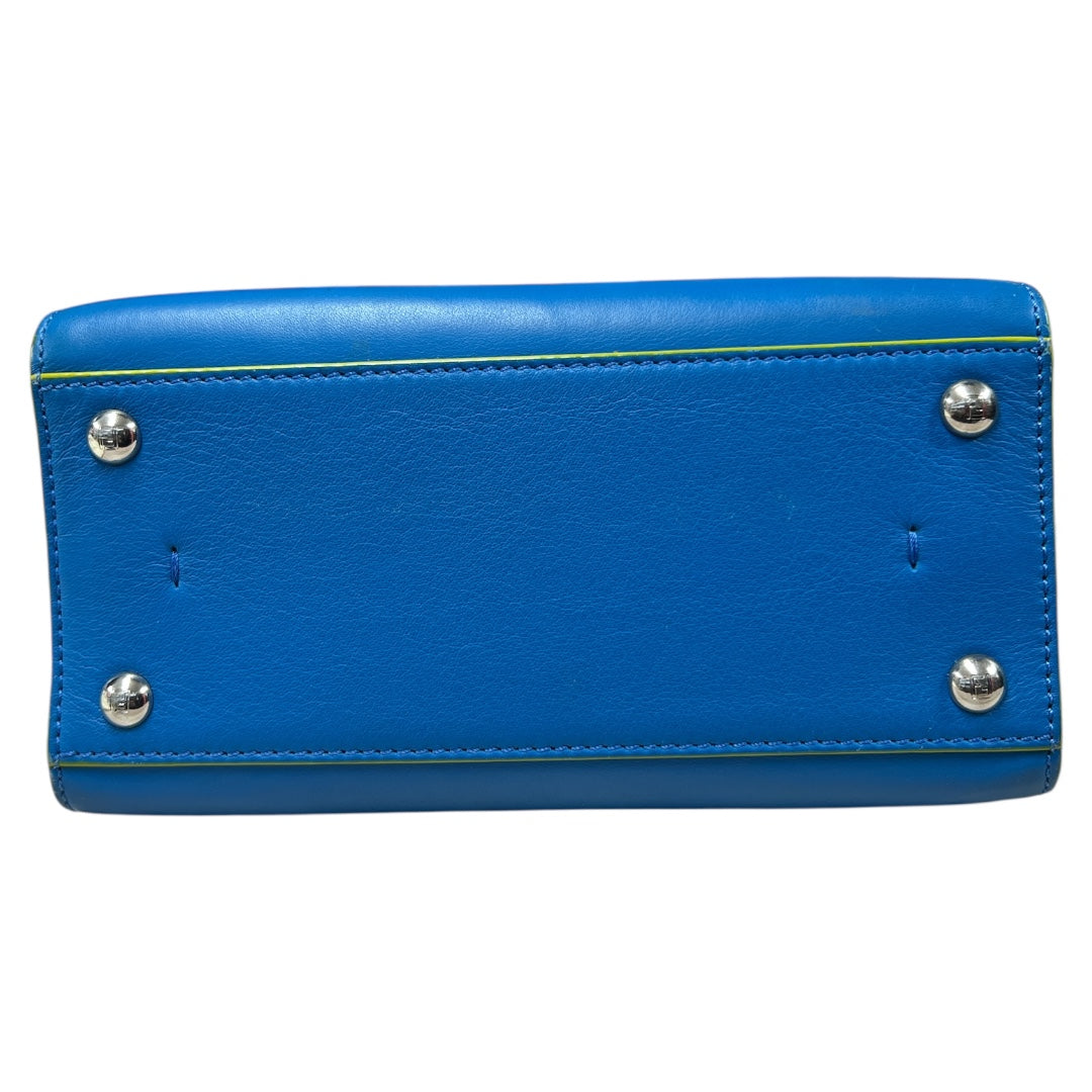 FENDI 3Jours Leather Top Handle Shoulder Bag Blue FE360