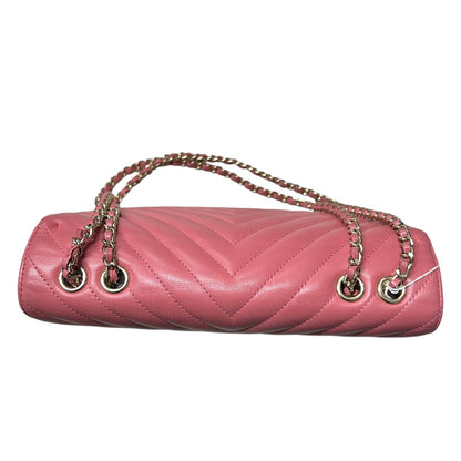 CHANEL Chevron V Stitch Chain Shoulder Bag Pink CH2092