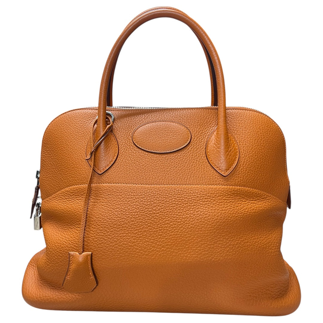 HERMES Bolide 31 Orange Taurillon Leather Gold Hardware Handbag HE434