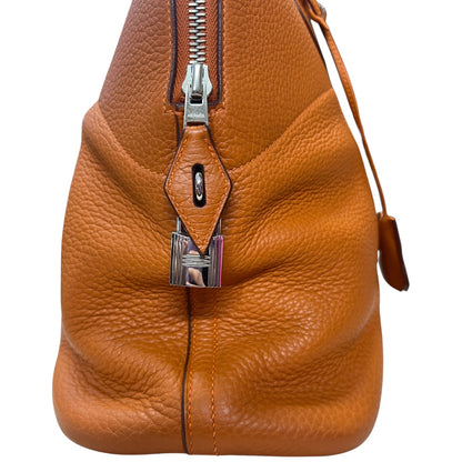 HERMES Bolide 31 Orange Taurillon Leather Gold Hardware Handbag HE434