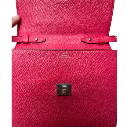 HERMES Click 16 Pochette Crossbody Bag Pink Leather Shoulder Bag HE435
