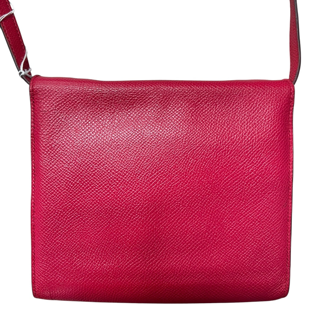 HERMES Click 16 Pochette Crossbody Bag Pink Leather Shoulder Bag HE435