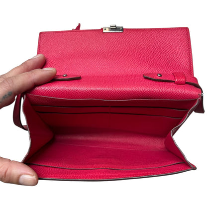 HERMES Click 16 Pochette Crossbody Bag Pink Leather Shoulder Bag HE435