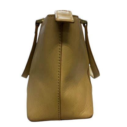 BURBERRY Leather Tote Bag Beige Nova Check Lining Handbag BU1216