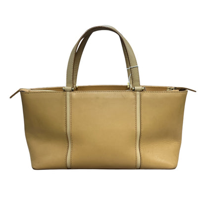 BURBERRY Leather Tote Bag Beige Nova Check Lining Handbag BU1216