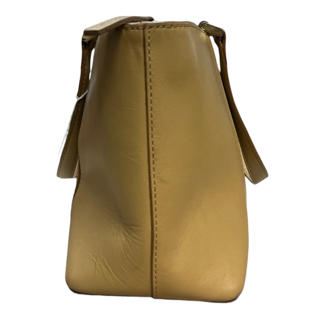 BURBERRY Leather Tote Bag Beige Nova Check Lining Handbag BU1216