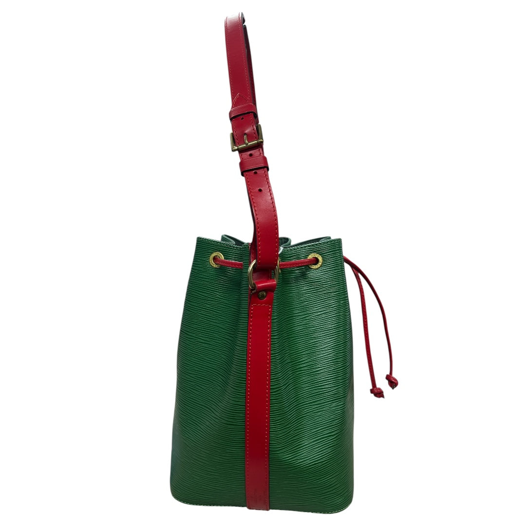 Louis Vuitton Epi Petit Noe Bicolor Leather Shoulder Bag Green Red LO2193