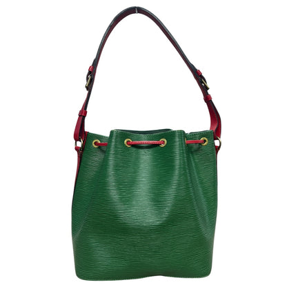 Louis Vuitton Epi Petit Noe Bicolor Leather Shoulder Bag Green Red LO2193