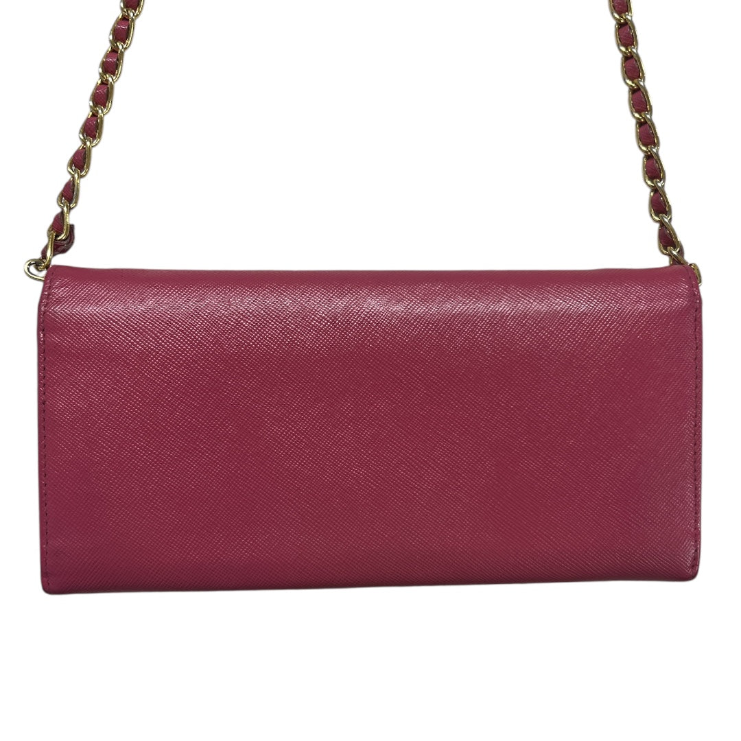 PRADA Saffiano Leather Chain Wallet Shoulder Bag Pink PR176