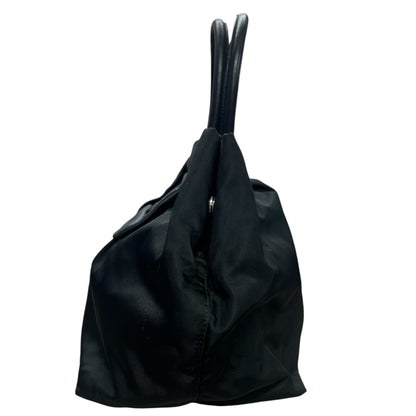 PRADA Nylon Bow Handbag Tote Bag Black PR177