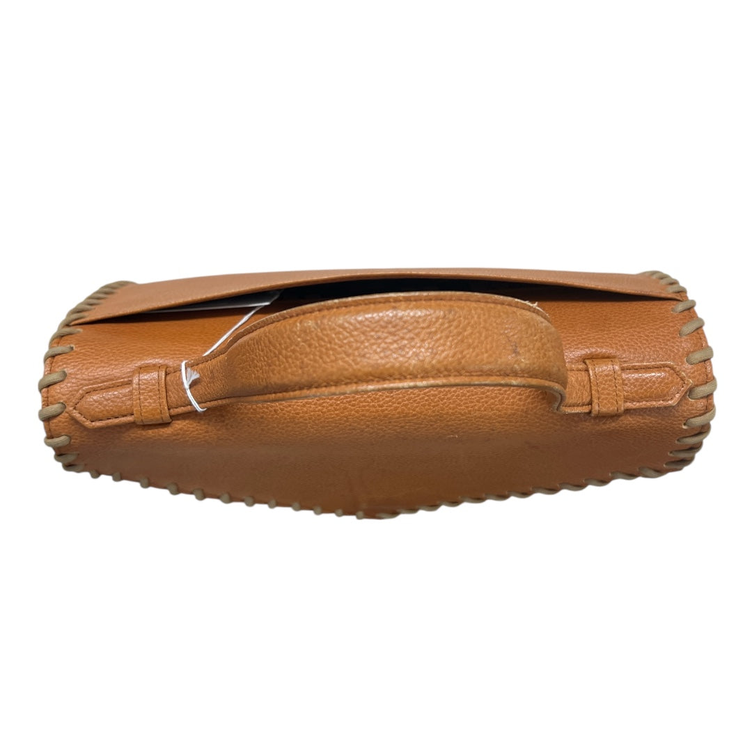 Yves Saint Laurent Leather Handbag Top Handle Bag Brown Yv154
