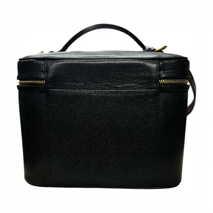 CHANEL Vanity Bag CC Logo Caviar Skin Black Gold Hardware 2WAY CH2115