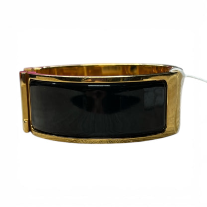 HERMES Clic Clac H Bracelet Black Enamel Gold Hardware Bangle HE443