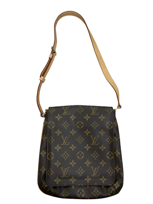 LOUIS VUITTON Monogram Musette Salsa Shoulder Bag Crossbody Brown Canvas LO2241