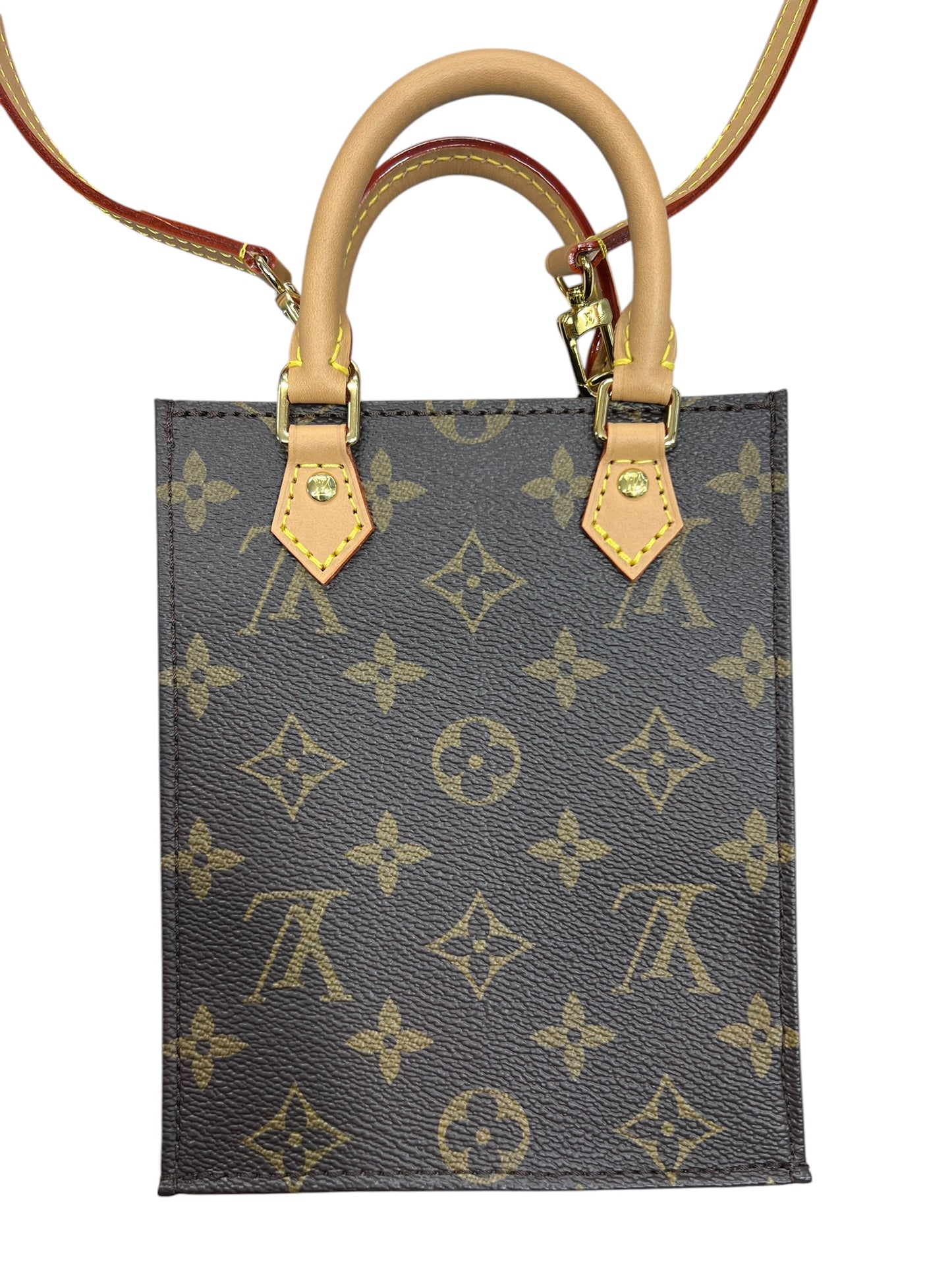 LOUIS VUITTON Monogram Petit Sac Plat 2Way Handbag LO2286