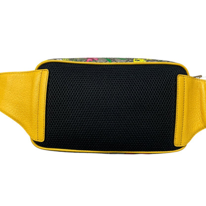 GUCCI GG Flora Ophidia Belt Bag PVC Leather Yellow GU588