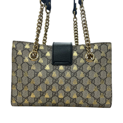 GUCCI Padlock Bee GG Supreme Small Chain Shoulder Bag GU590