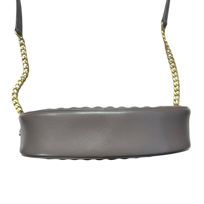 PRADA Diagram Leather Chain Shoulder Bag Gray PR192