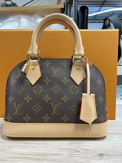 LOUIS VUITTON Monogram Alma BB 2-Way Shoulder Bag Handbag Brown Canvas LO2245