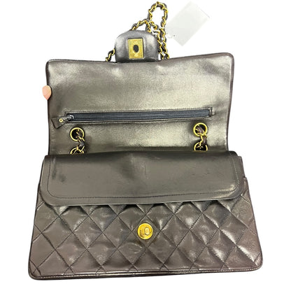 CHANEL Classic Double Flap 25 Matelasse Lambskin Brown Gold Hardware Chain Shoulder Bag CH2120