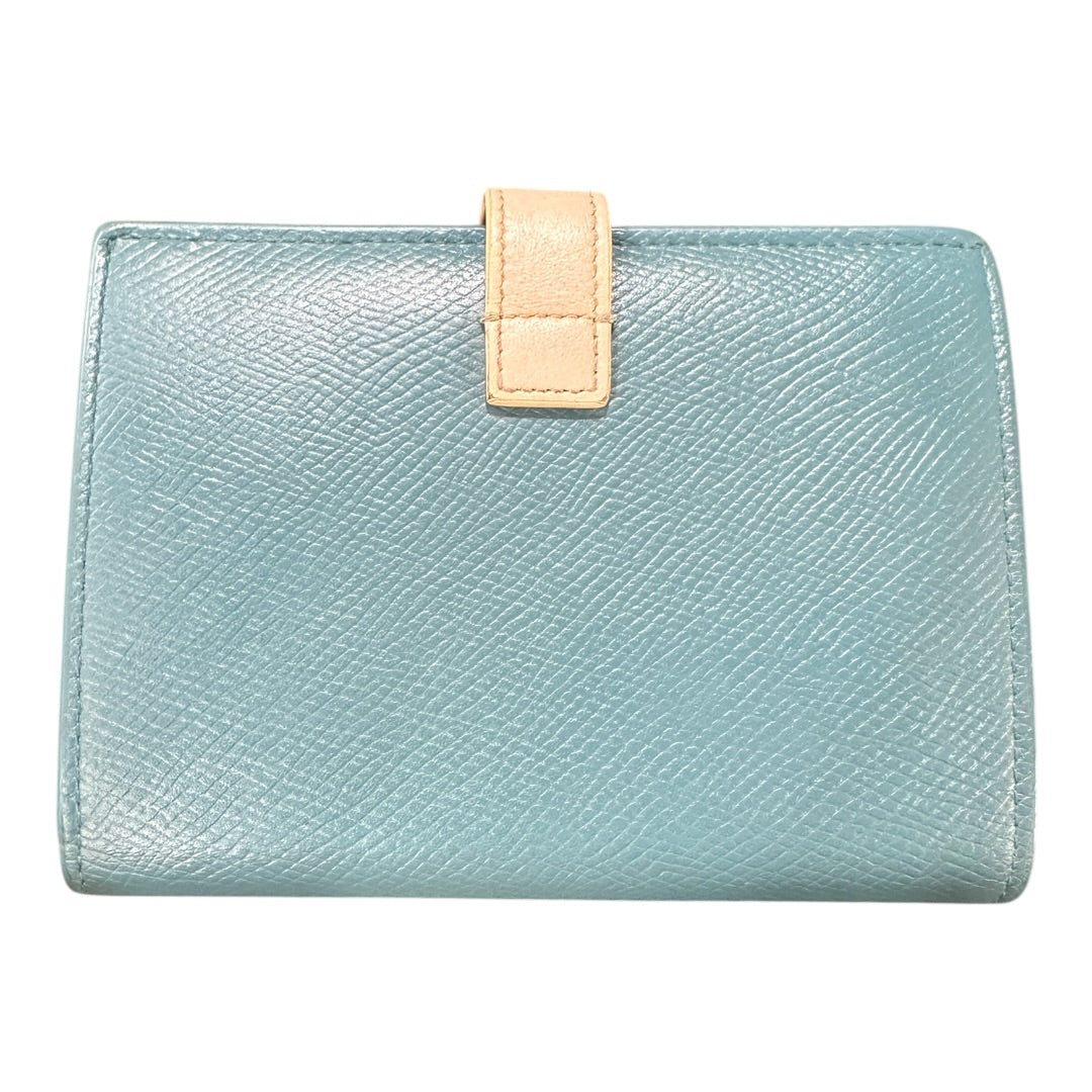 Authentic Celine Bicolor Leather Flap Long Wallet CE251