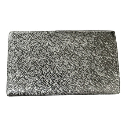 Authentic Chanel Caviar Leather CC Logo Kiss Lock Long Wallet Black CH2067