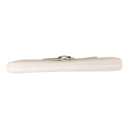Authentic Bvlgari Bvlgari Logo Clip Leather Long Wallet Light Pink BV58