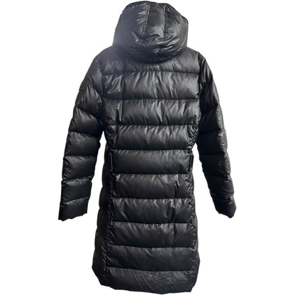 Moncler Shiny Black Long Down Coat Quilted Parka MO246