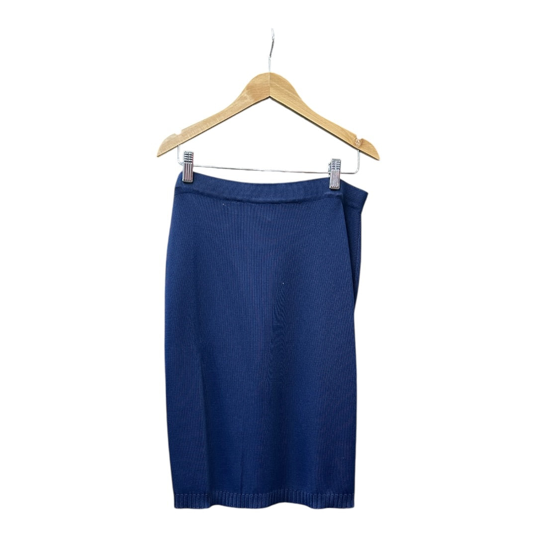 Authentic FENDI Navy Blue Knit Pencil Skirt Made in Italy FE327